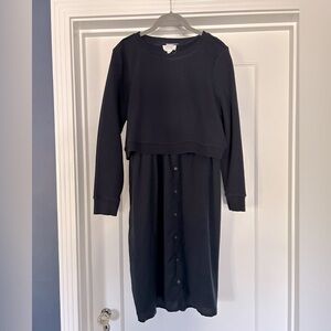 Seraphine 2 Piece Navy Maternity and Nursing Dress